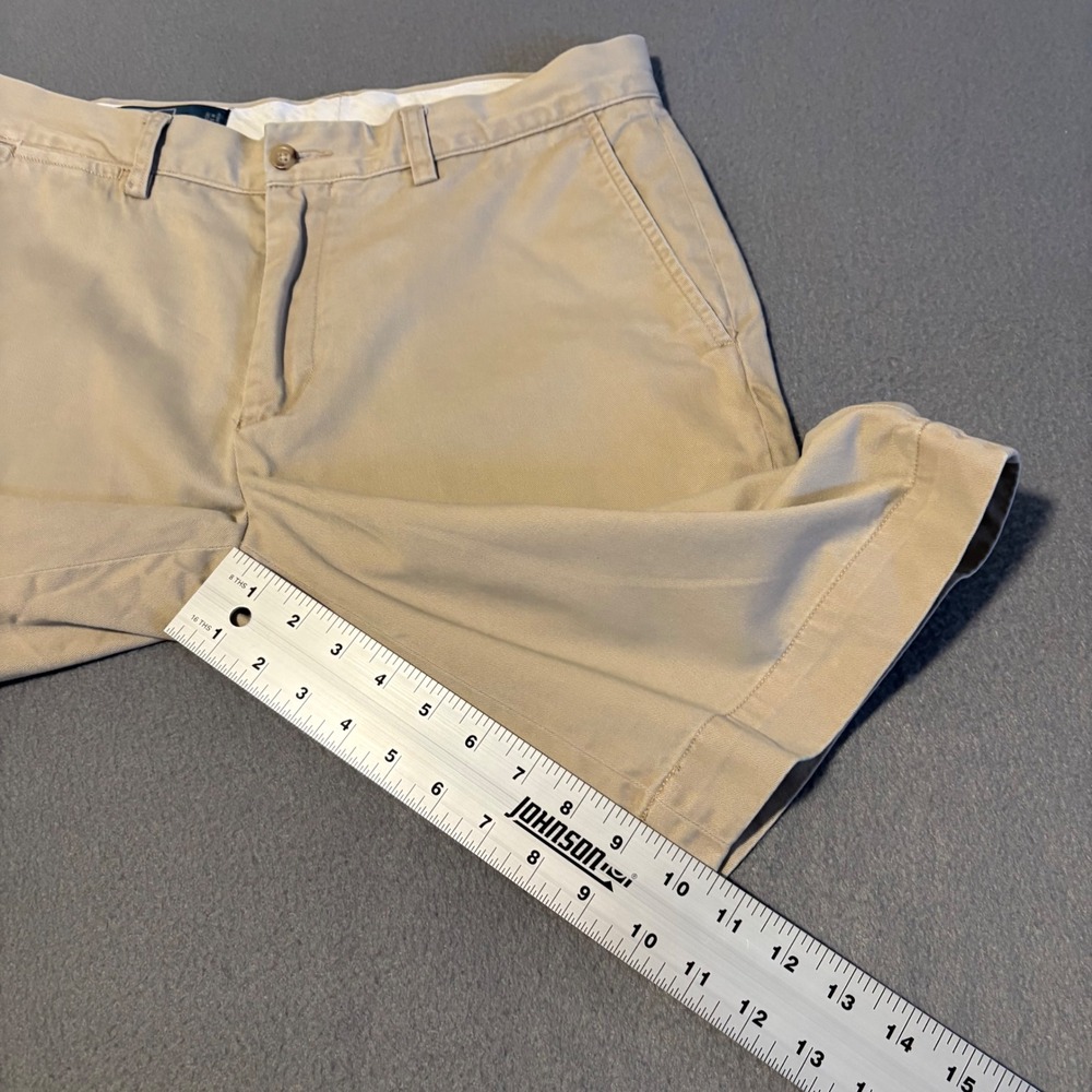 Polo Ralph Lauren Chino Shorts Men 31x10 Khaki Tan Flat Front Cotton Twill Pony - Picture 4 of 13